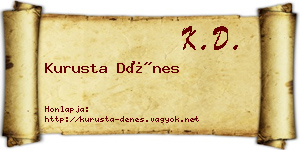 Kurusta Dénes névjegykártya