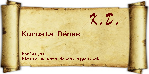 Kurusta Dénes névjegykártya