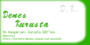 denes kurusta business card